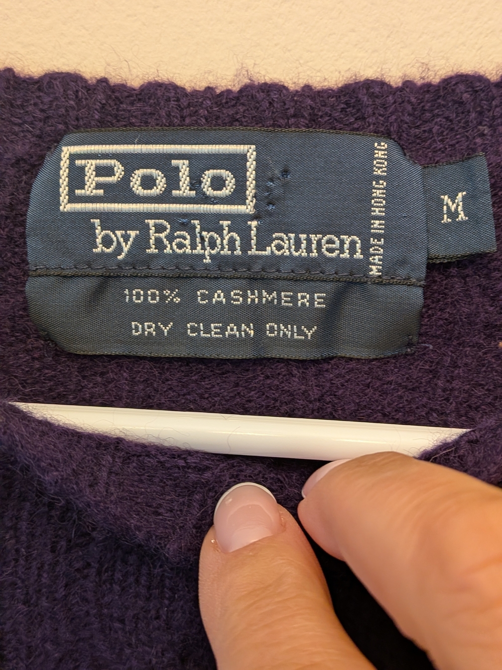 Polo Ralph Lauren 100% Cashmere Cable Knit Sweater Purple M Oversized - Picture 2 of 7